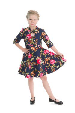 Robe enfant rétro à fleur