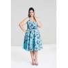 Robe pin up bleue fleurie hell bunny