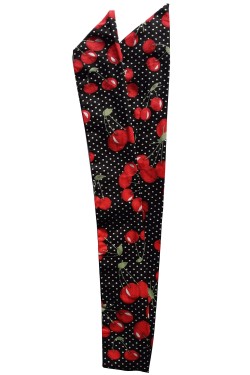 Bandeau a cheveux noir cerises pois