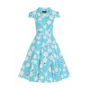 Robe hearts and roses bleue