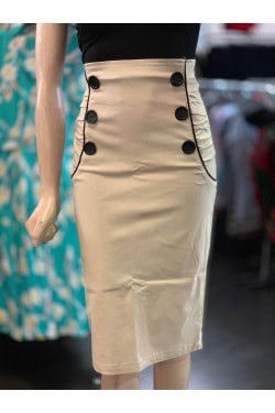 Jupe fourreau beige