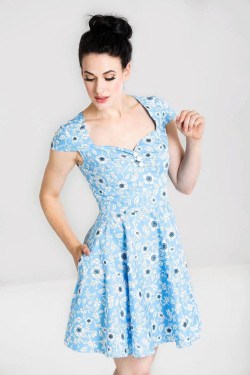 Robe fleurie bleue hell bunny
