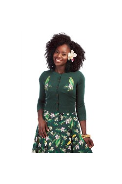 Cardigan en coton perroquet