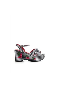 Chaussures compensées vichy Pin-up