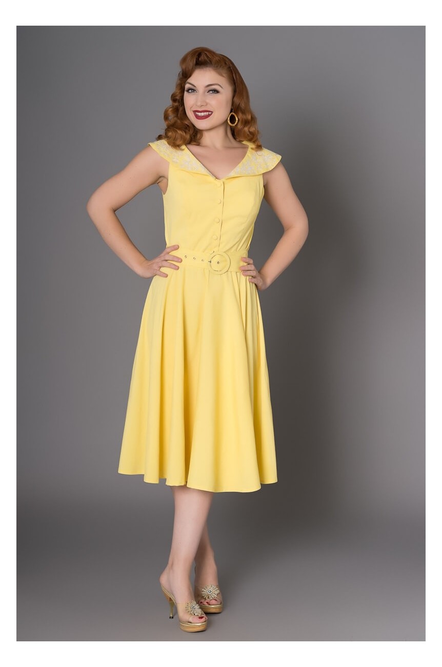 Robe swing jaune années50