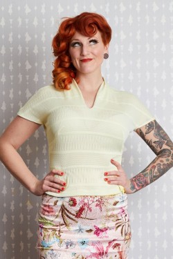 Haut 1950 jaune en maille