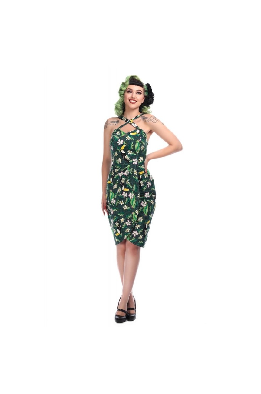 Robe portefeuille tropicale hibiscus