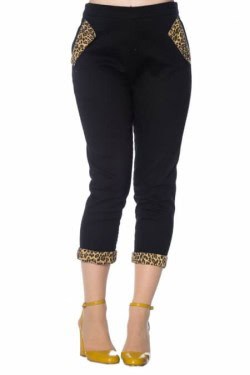 Pantacourt vintage leopard et noir