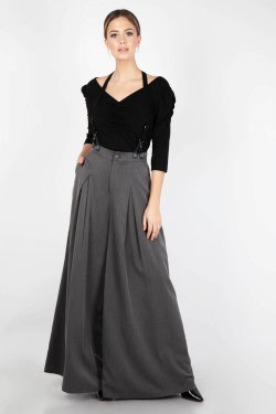 Pantalon vintage large gris