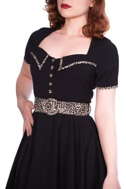 Robe rockabilly noir et léopard