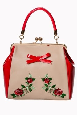 Sac pinup beige et rouge