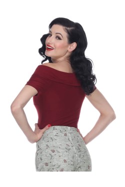 Haut rockabilly décolleté bateau