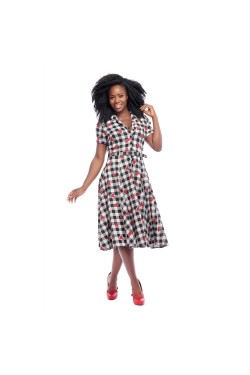 Robe pin-up vichy pastèque