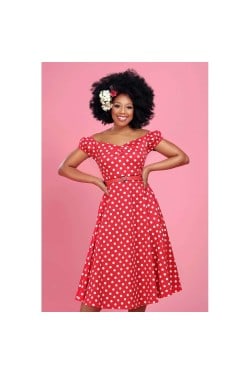 Robe pin-up rouge à pois