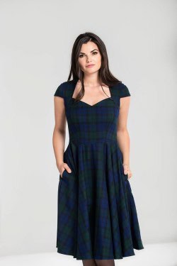 Robe tartan verte hell bunny