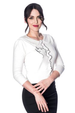 Cardigan chat blanc banned