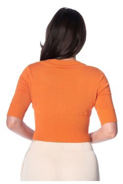 Cardigan orange fleur
