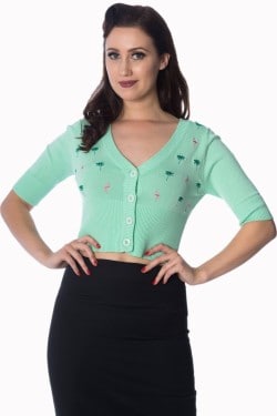 Cardigan vintage vert menthe