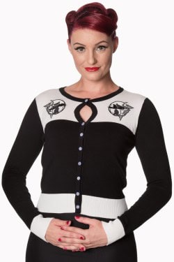 Cardigan broderie chat