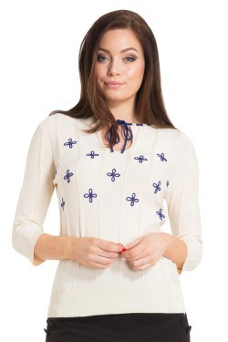 Pull rétro ivoire