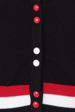 Cardigan court noir Banned rétro