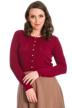 Cardigan bordeaux manches longues