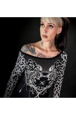 T-shirt pin-up noir années 50