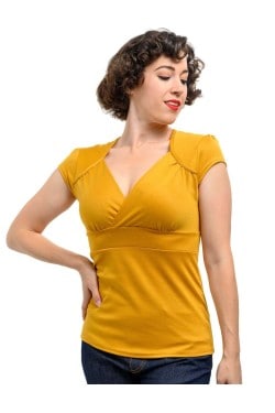 Haut vintage moutarde
