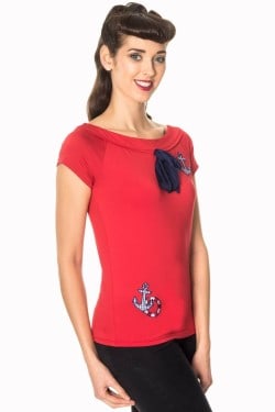 T-shirt pin-up rouge années 50