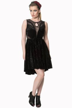 Robe rockabilly à dentelle noir années 50 femme