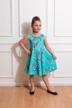 Robe vintage enfant bleue