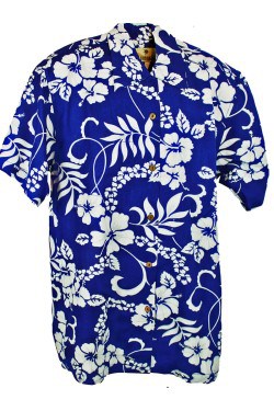 Chemise hawaïenne bleue pour homme