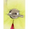 Barrette orchidée verte et rose