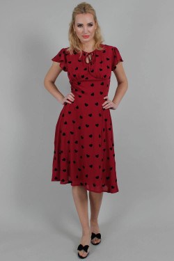 Robe vintage crepe bordeaux