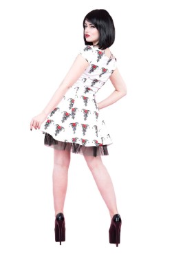 Robe rockabilly noir années 50 femme