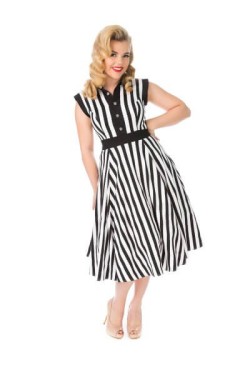 Robe swing rétro rayée