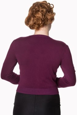Cardigan aubergine Banned retro