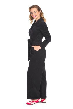 Combinaison vintage en velours noir