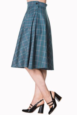 Jupe Banned retro tartan teal