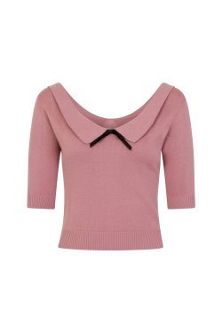 Pull rétro rose femme