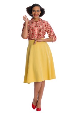 Chemise pin-up cerises rouge années 50