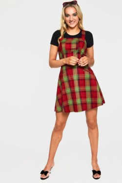 Robe rockabilly à tartan années 50 femme