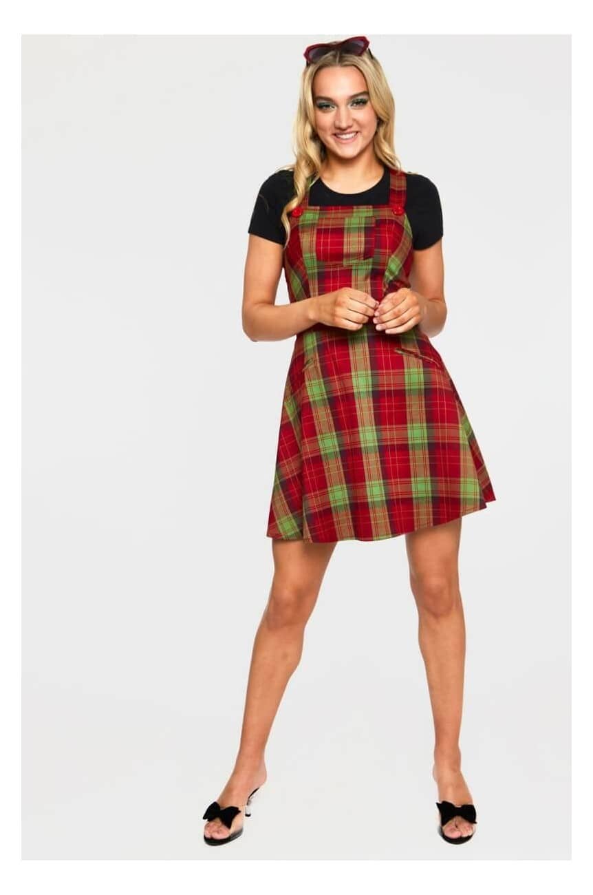 Robe rockabilly à tartan années 50 femme