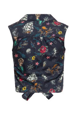 Blouse Queen kerosin sans manches noire