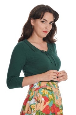 Top vintage vert en maille