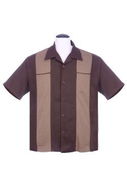 Chemise pied de poule marron Steady clothing 50's