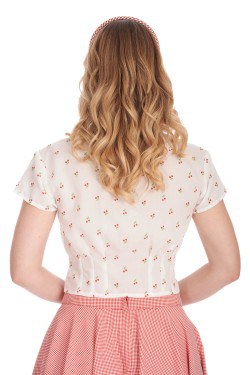 Blouse blanche a cerises Banned retro