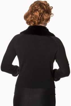 Cardigan pin-up noir années 50