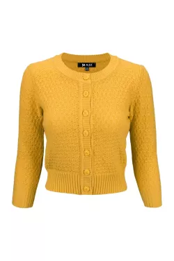 Cardigan vintage en coton miel