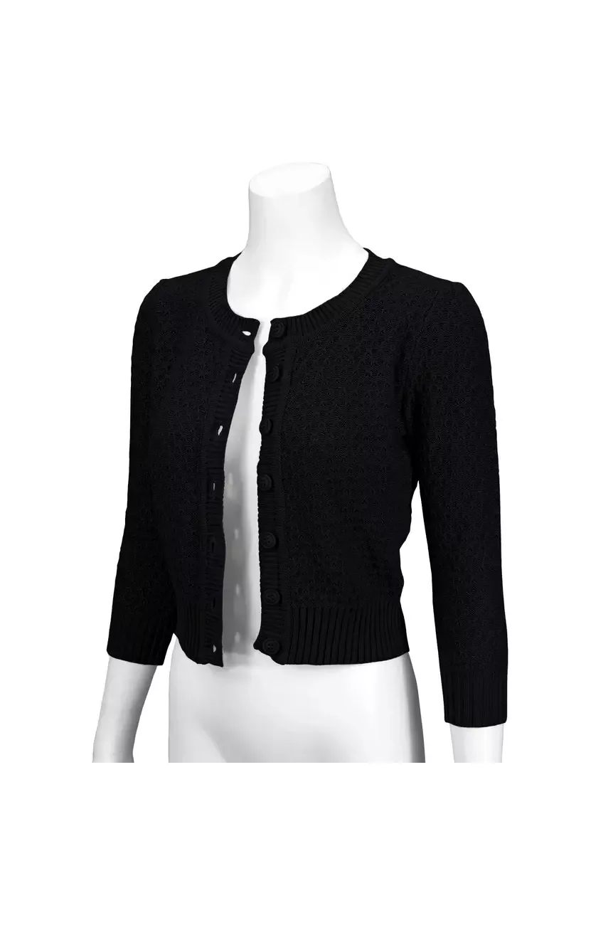 Cardigan vintage en coton noir